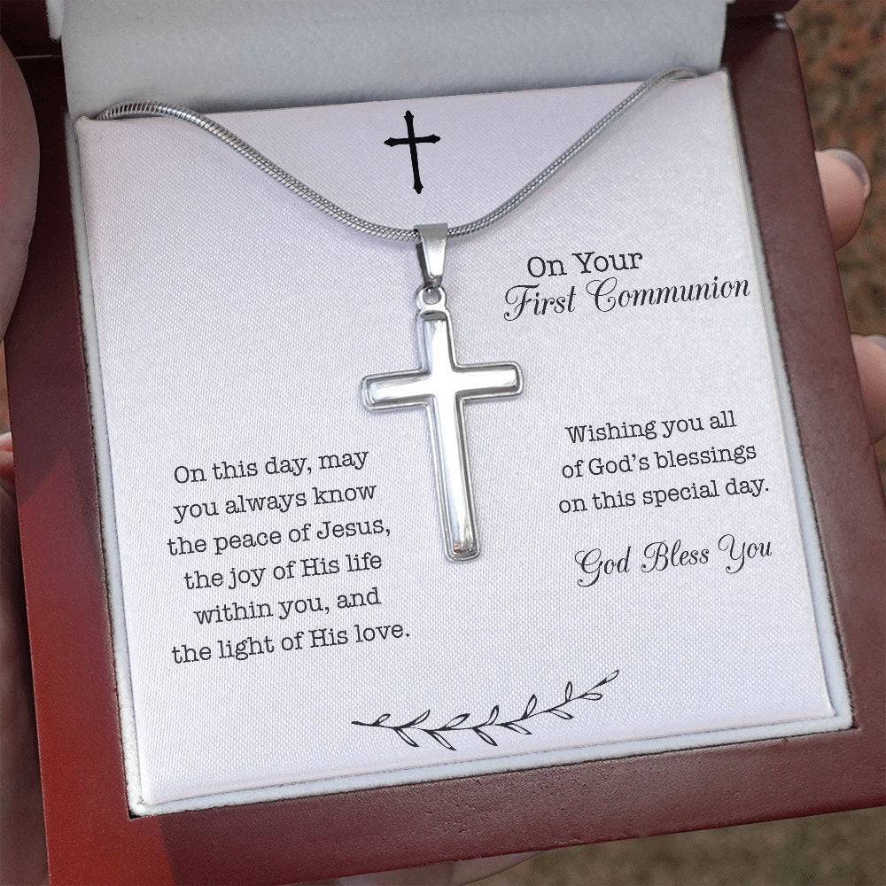First Holy Communion Gift, Cross Necklace for First Communion