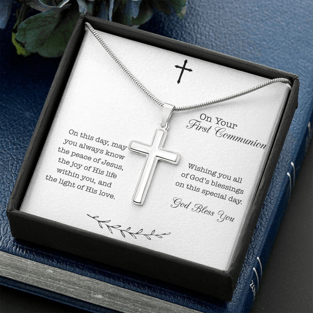 First Holy Communion Gift, Cross Necklace for First Communion