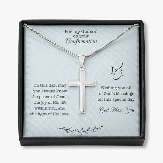Godson Confirmation Cross Necklace, Gift for Confirmation