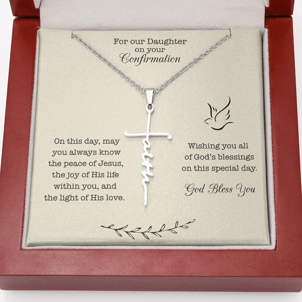 Gift for Daughter's Confirmation, Daughter Confirmation Cross Necklace
