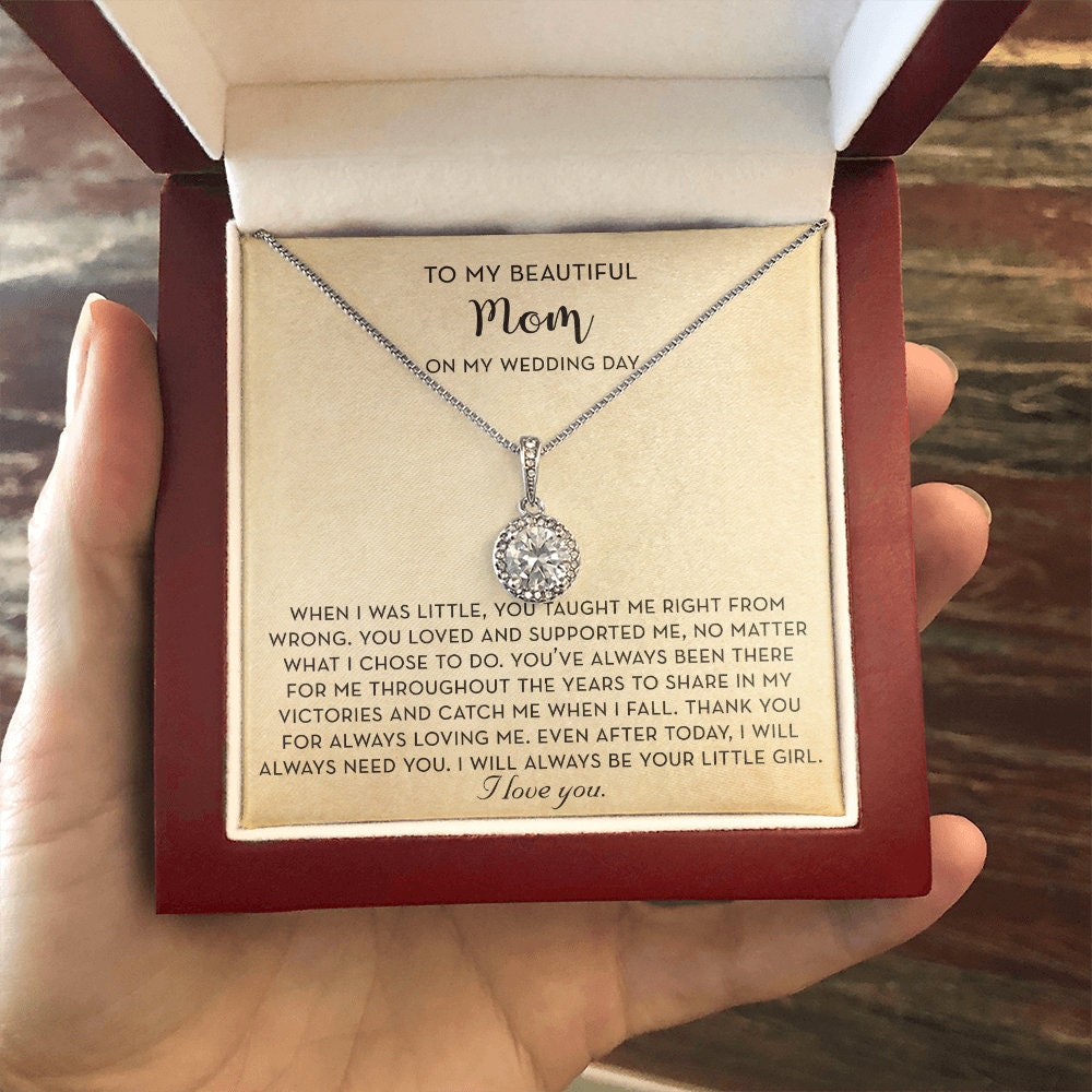 Mother of the Bride Gift From Daughter, Mother Of The Bride Necklace, Bride Gift for Mom, Mother of the Bride Gift, Wedding Day Gift for Mom