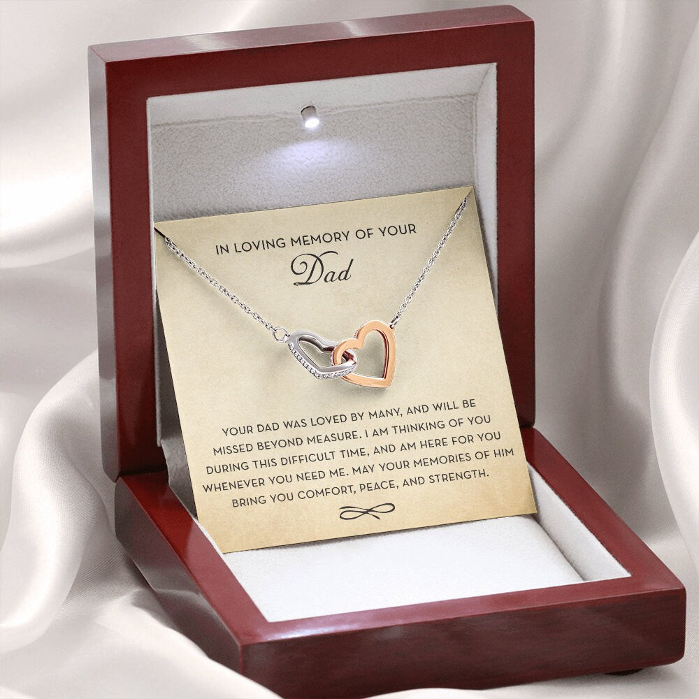 In Loving Memory of your Dad Necklace, Memorial Gift For Loss of Father