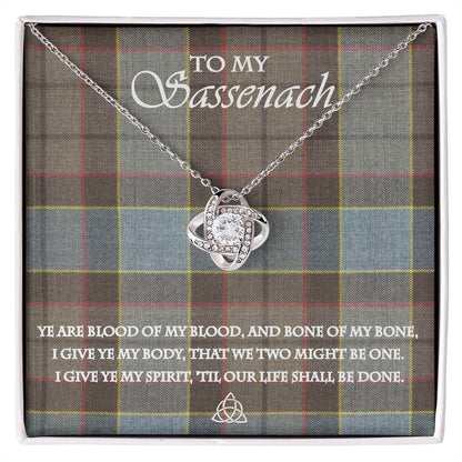 To My Sassenach Necklace, Outlander Jewelry Celtic Love Knot