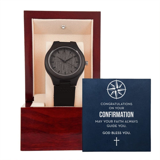 Confirmation Wooden Watch, May Your Faith Always Guide You