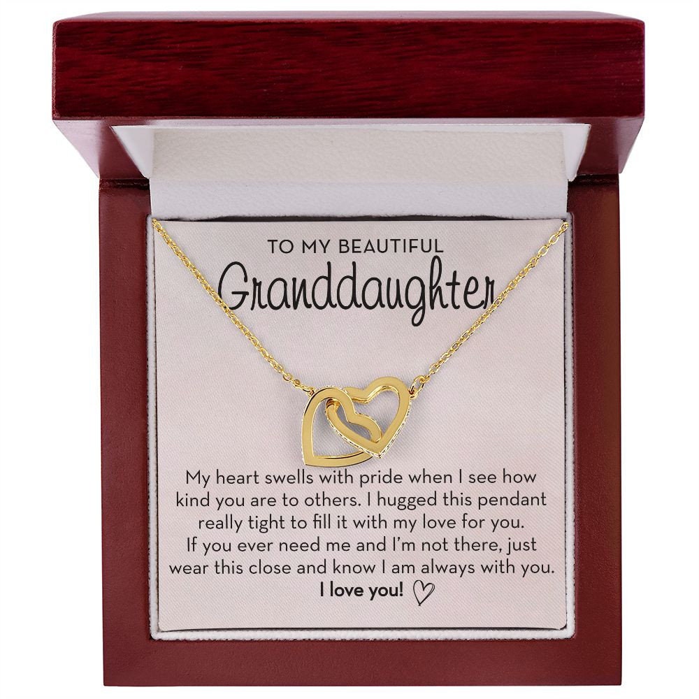 Granddaughter Linked Hearts Necklace, I Am Always With You