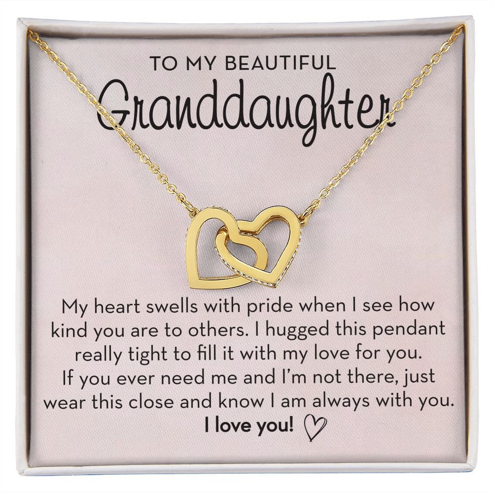 Granddaughter Linked Hearts Necklace, I Am Always With You