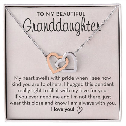 Granddaughter Linked Hearts Necklace, I Am Always With You