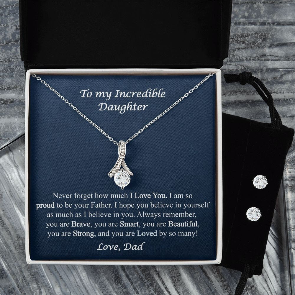 Hot Fashion Classic To My Daughter..daddy Love You Time Gemstone Pendant  Necklace Handmade Family Gift Girl Holiday Gift Birthday Gift Graduation  Gift Father Daughter Gifts Dad Gift From Daughter Necklace Daughter Necklace ，Gift