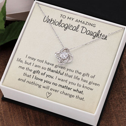 Unbiological Daughter Necklace, Gift for Step-Daughter, Gift for Bonus Daughter