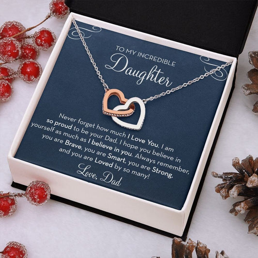 Daughter Necklace from Dad, Christmas Gift for Daughter from Dad, Proud To Be Your Dad