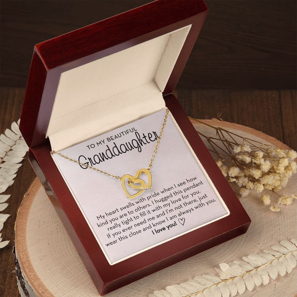 Granddaughter Linked Hearts Necklace, I Am Always With You