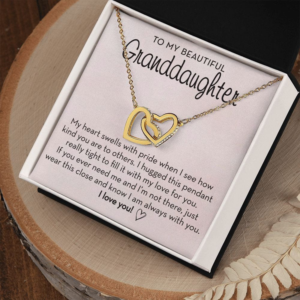 Granddaughter Linked Hearts Necklace, I Am Always With You