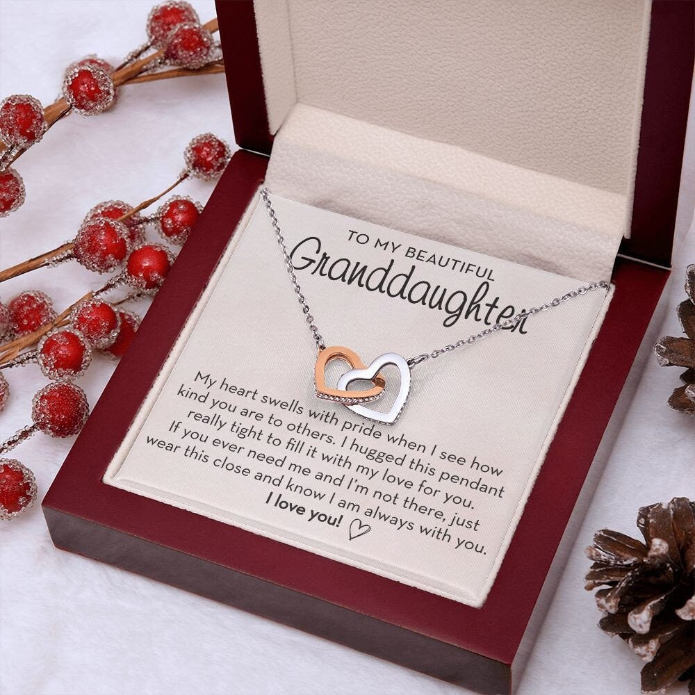 Granddaughter Linked Hearts Necklace, I Am Always With You