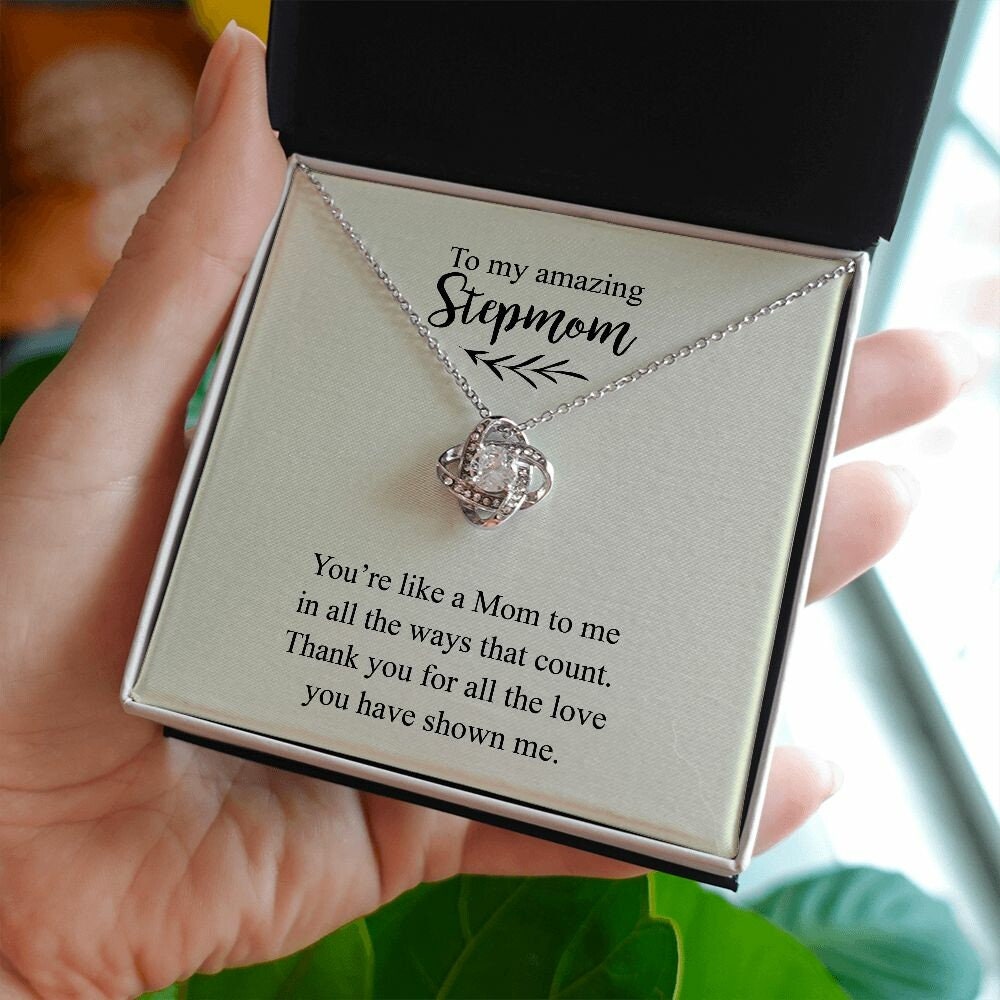 Stepmom Gift, Stepmom Jewelry Knot Necklace, Sentimental Gift, Bonus Mom, Like a Mom, Stepmom Birthday Gift, Mother's Day Gift for Step Mom