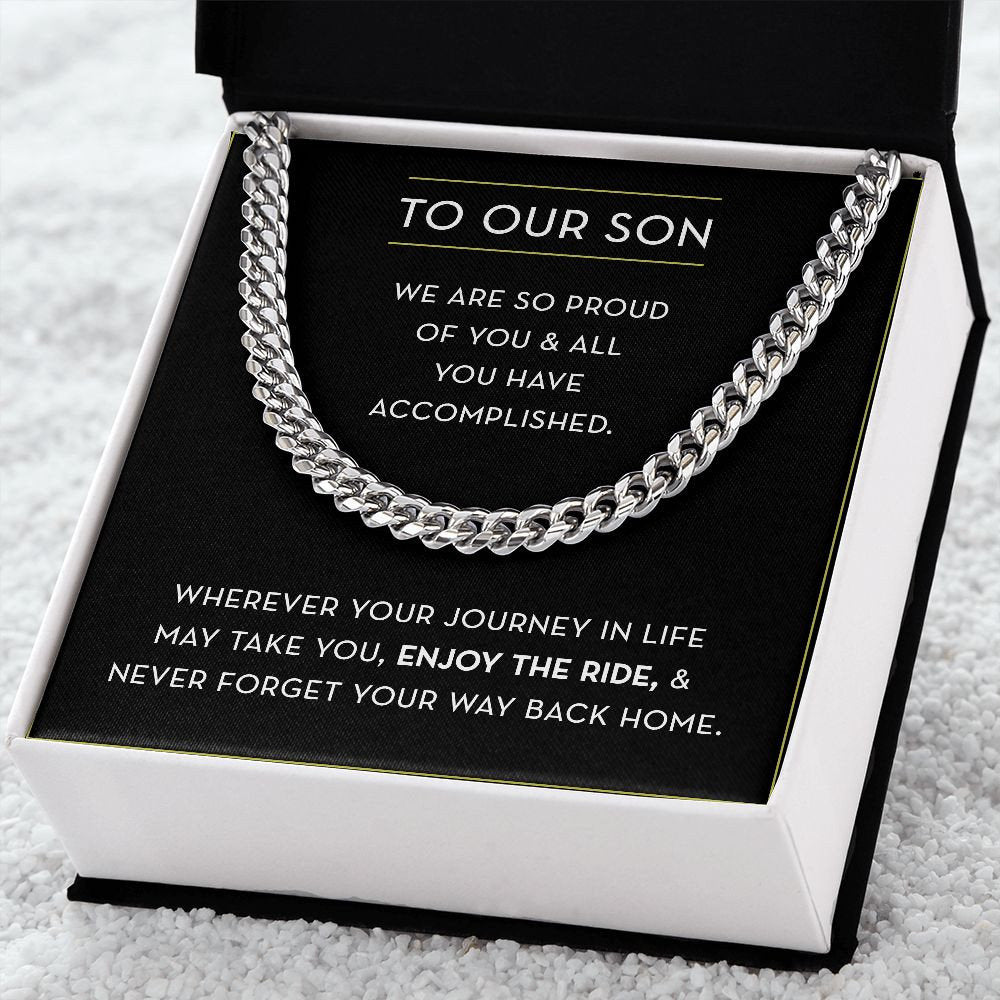To Our Son Chain Necklace, Gift for Son from Parents, Graduation Gift for Son from Parents