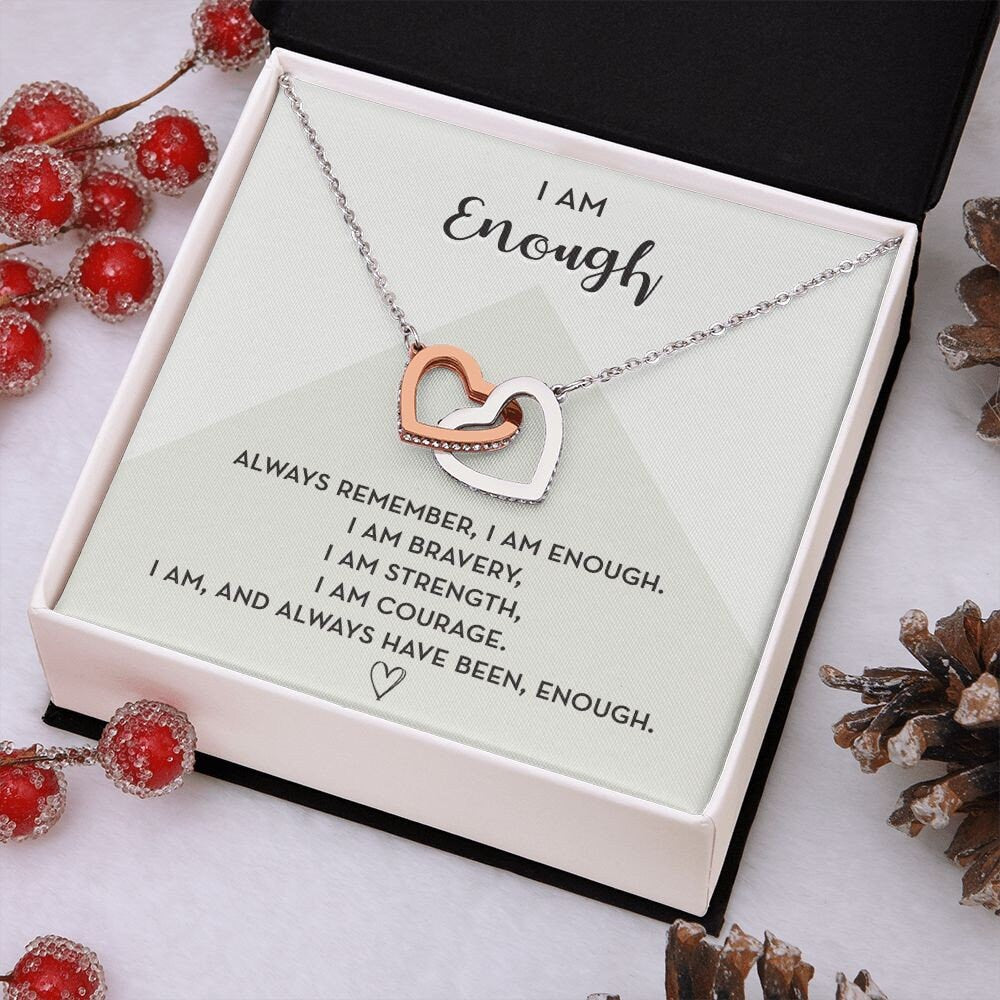 I Am Enough Necklace for Her, Self Affirmation Gift
