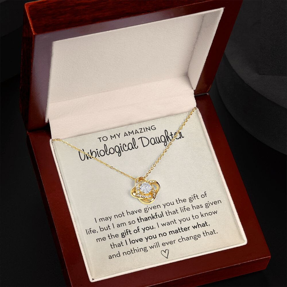 Unbiological Daughter Necklace, Gift for Step-Daughter, Gift for Bonus Daughter, Unbiological Daughter Gift, Sentimental Gift for Daughter