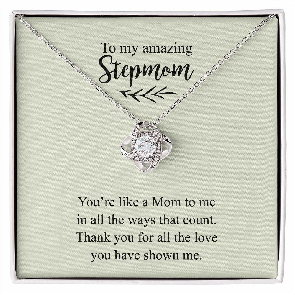 Stepmom Gift, Stepmom Jewelry Knot Necklace, Sentimental Gift, Bonus Mom, Like a Mom, Stepmom Birthday Gift, Mother's Day Gift for Step Mom