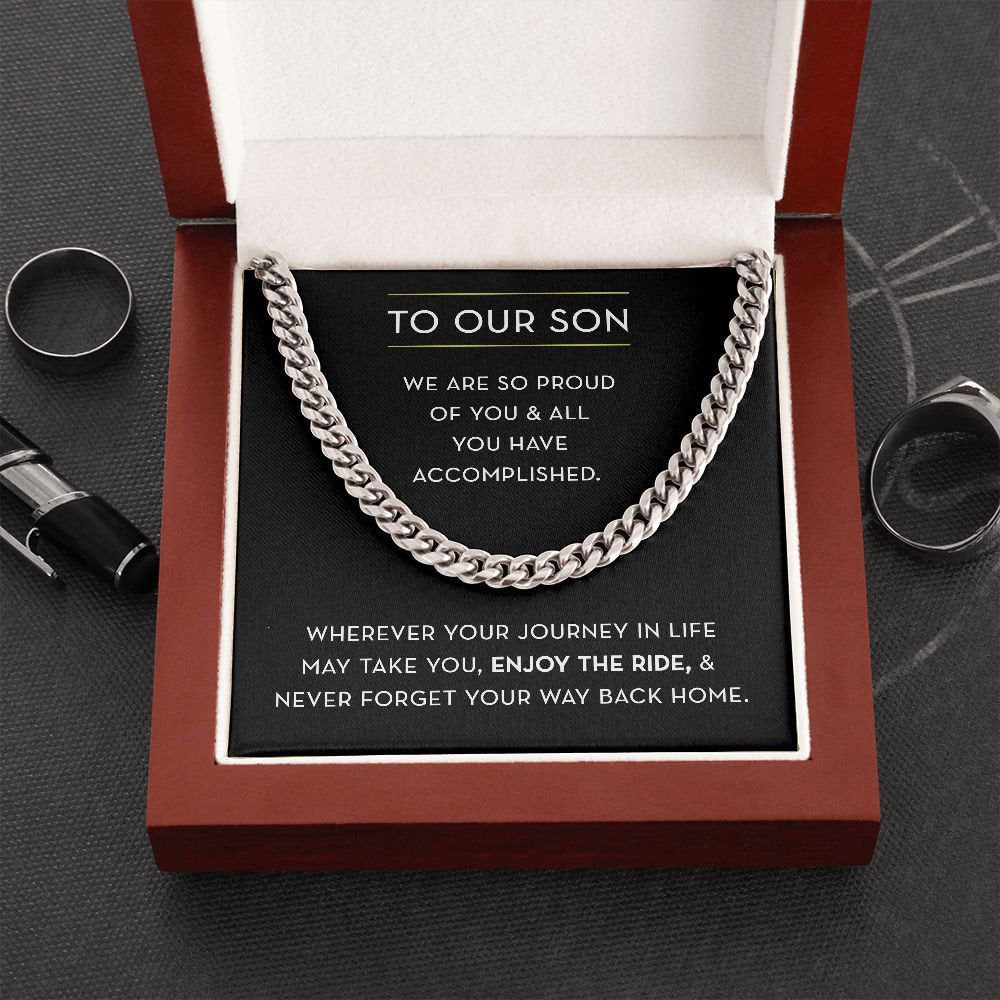 To Our Son Chain Necklace, Gift for Son from Parents, Graduation Gift for Son from Parents