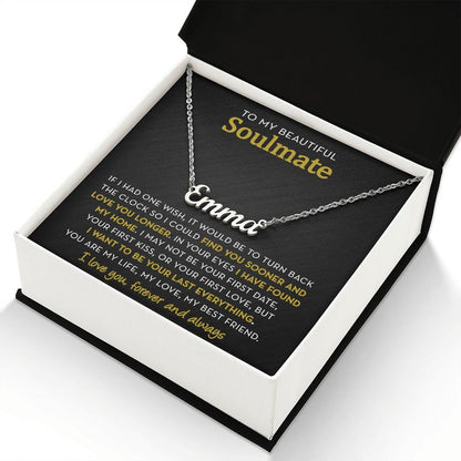 Personalized Soulmate Name Necklace, If I Had One Wish
