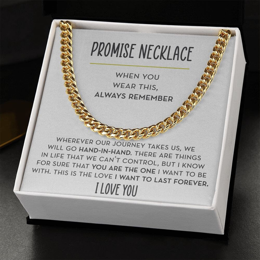 Promise Necklace for Him, Promise Gift for Boyfriend, Always Remember Anniversary Gift