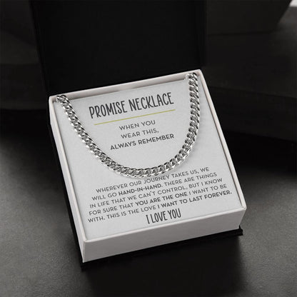 Promise Necklace for Him, Promise Gift for Boyfriend, Always Remember Anniversary Gift