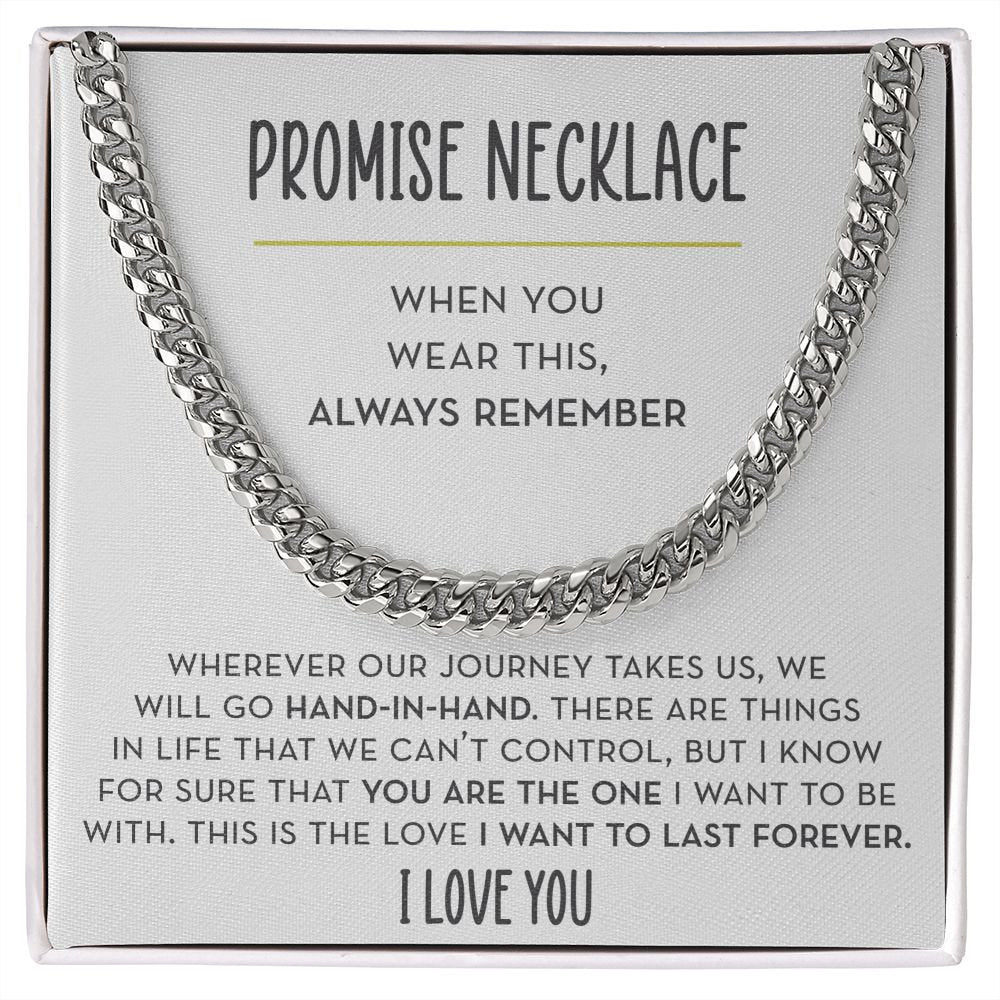 Promise Necklace for Him, Promise Gift for Boyfriend, Always Remember Anniversary Gift