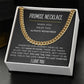 Promise Cuban Chain Necklace for Him, Promise Gift for Boyfriend