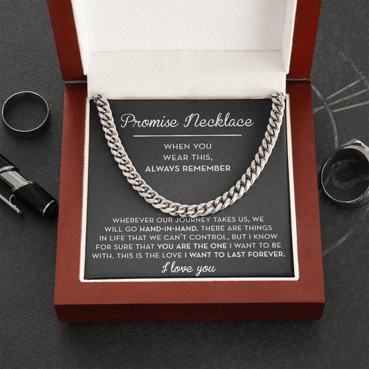 Promise Necklace Chain for Him, Always Remember Promise Gift