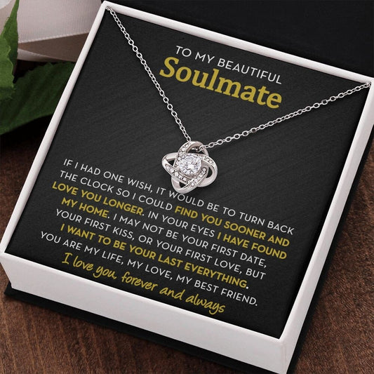 Soulmate Knot Necklace for Her, One Wish