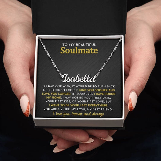 Personalized Soulmate Name Necklace, If I Had One Wish