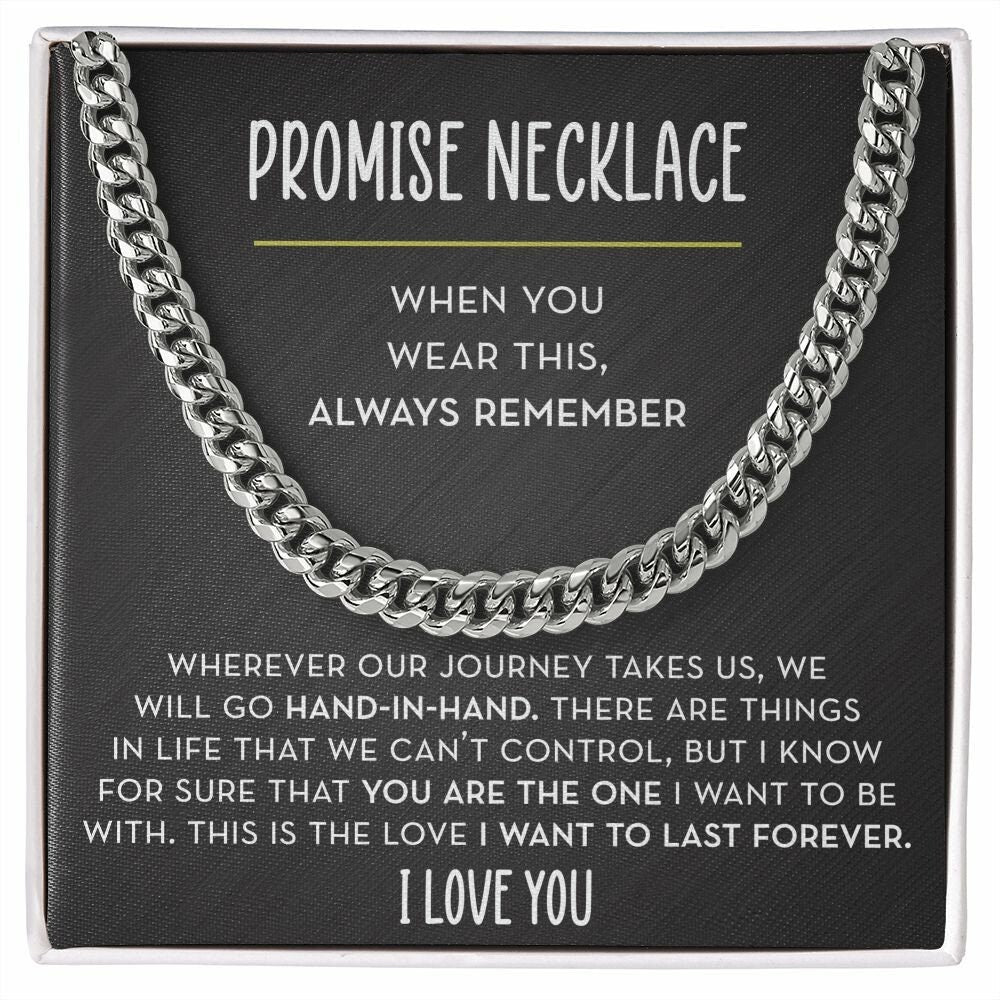 Boyfriend Cuban Chain Necklace, Promise Necklace For Boyfriend, Boyfri -  pamaheart
