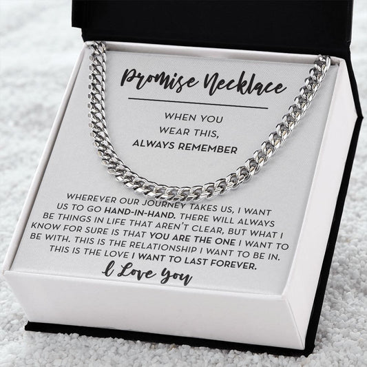 Promise Chain Necklace Gift for Boyfriend, Promise Gift for Him