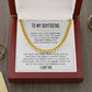 To My Boyfriend Link Chain Necklace, You Mean the World to Me