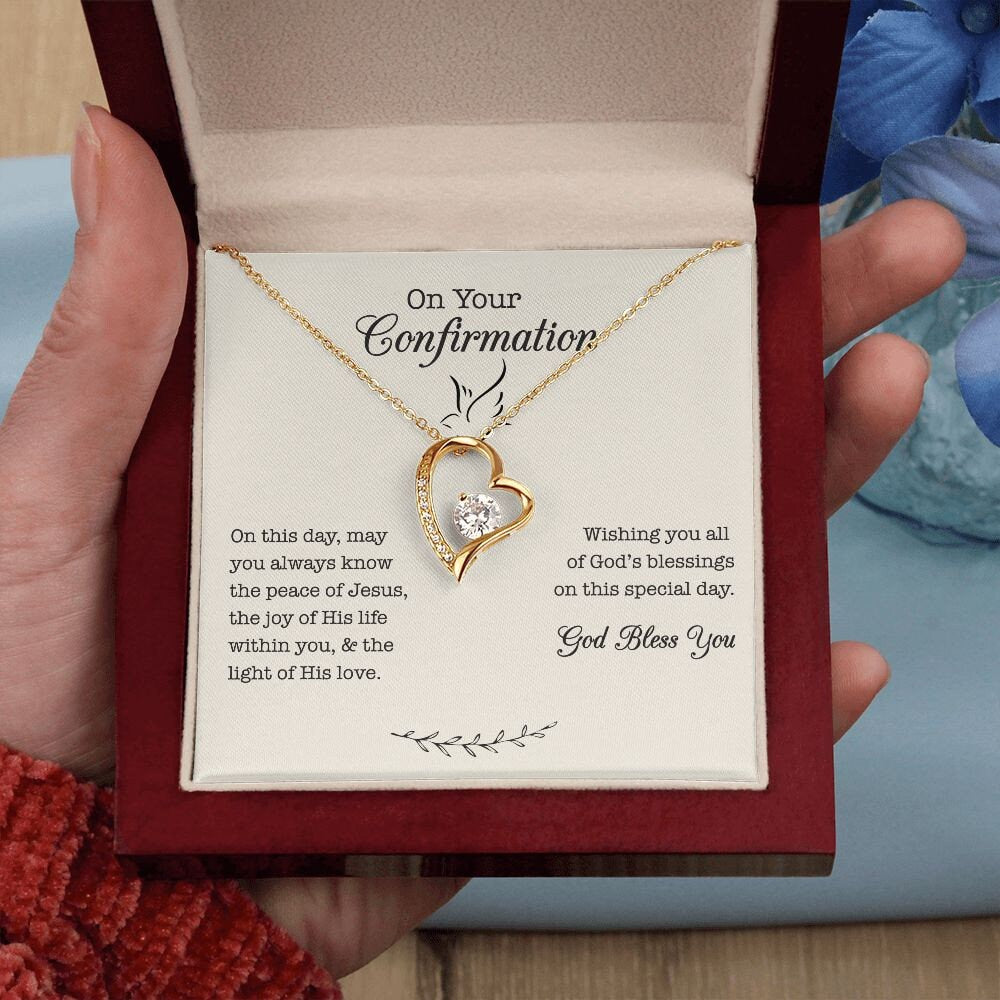 Confirmation Heart Necklace Gift for Girl