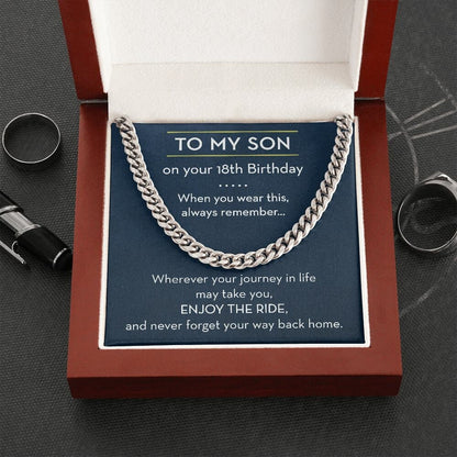 18th Birthday Gift for Son, Chain Necklace from Parent