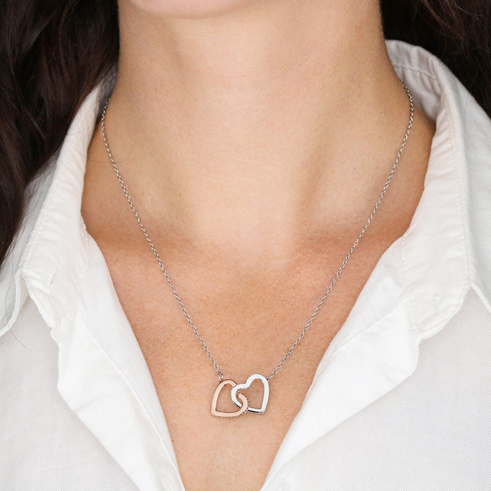 Stepmum Gift from Stepdaughter, Stepmum Necklace, Linked Hearts, Stepmum Jewelry from Stepdaughter, Stepmum Mother's Day, Bonus Mum Birthday