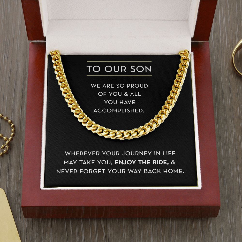 To Our Son Chain Necklace, Gift for Son from Parents, Graduation Gift for Son from Parents