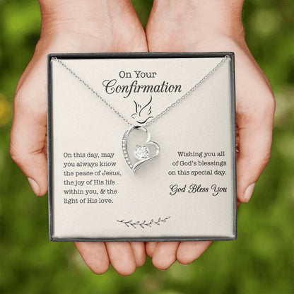 Confirmation Heart Necklace Gift for Girl
