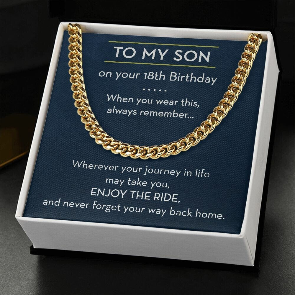 18th Birthday Gift for Son, Chain Necklace from Parent