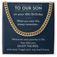 18th Birthday Chain Necklace for Son, Gift from Parents