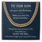 21st Birthday Gift for Son, Chain Necklace from Parents