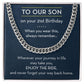 21st Birthday Gift for Son, Chain Necklace from Parents
