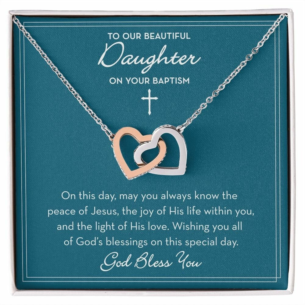 Daughter Baptism Necklace, Gift for Teen Baptism, Gift from Parents