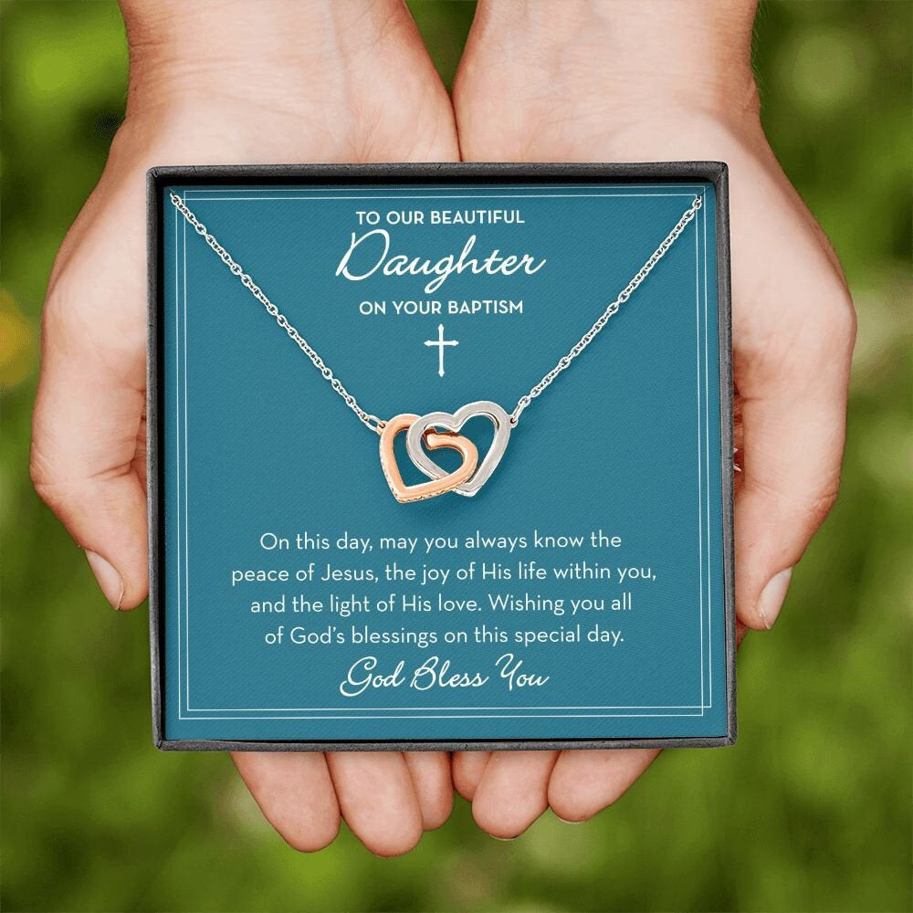 Daughter Baptism Necklace, Gift for Teen Baptism, Gift from Parents