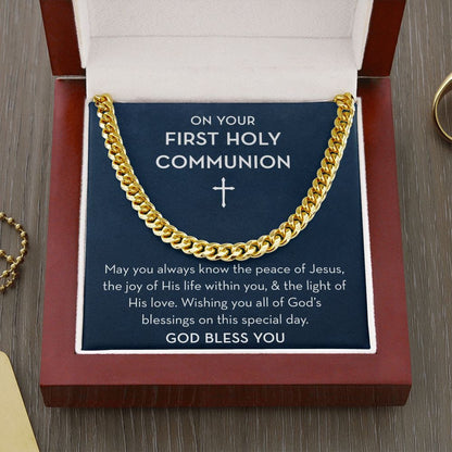 First Communion Gift for Him, Gift for First Holy Communion Boy, First Communion Jewelry