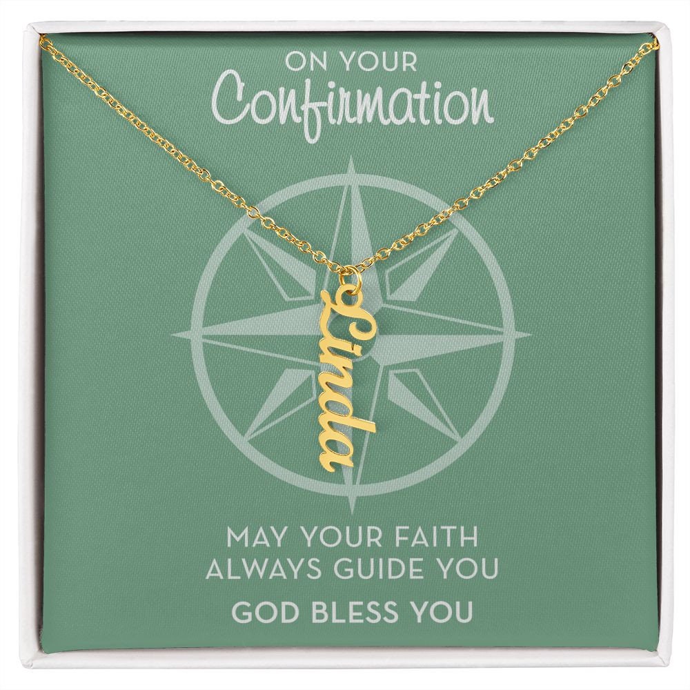 Confirmation Gift for Girl, Custom Name Gift, Confirmation Compass, Personalized Necklace, Gift for Daughter / Goddaughter / Granddaughter