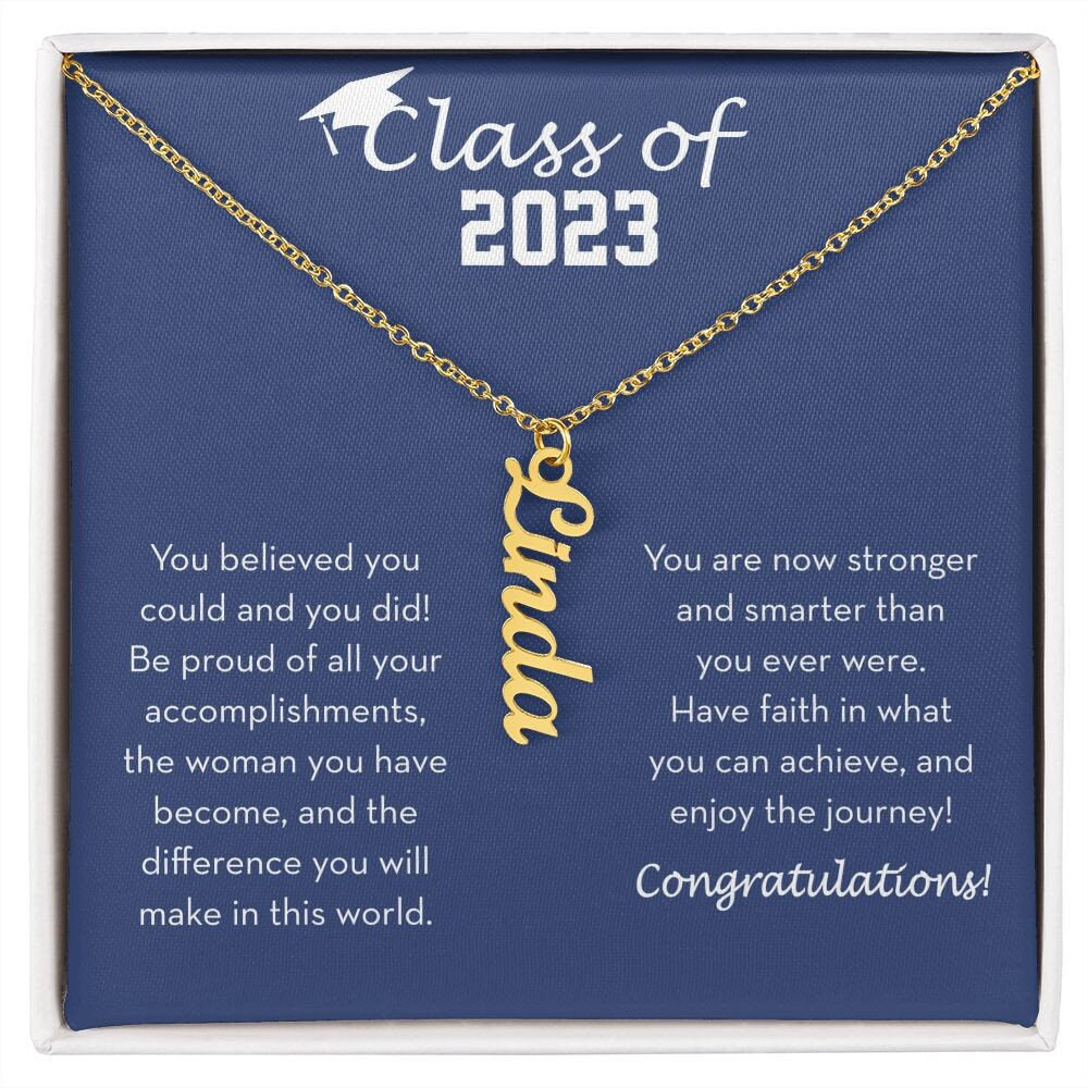 Personalized Graduation Gift for Her, Custom Graduation Necklace, Dainty Name Necklace, High School / College Graduation, Class of 2023