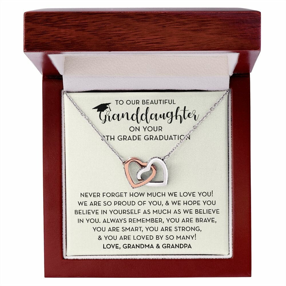 Gift for Granddaughter, 8th Grade Graduation Necklace for Granddaughter