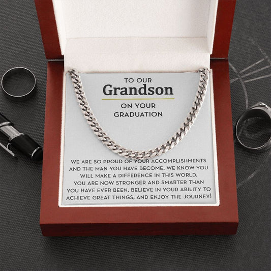 Graduation Gift for Grandson, Chain Necklace for Grandson Graduation